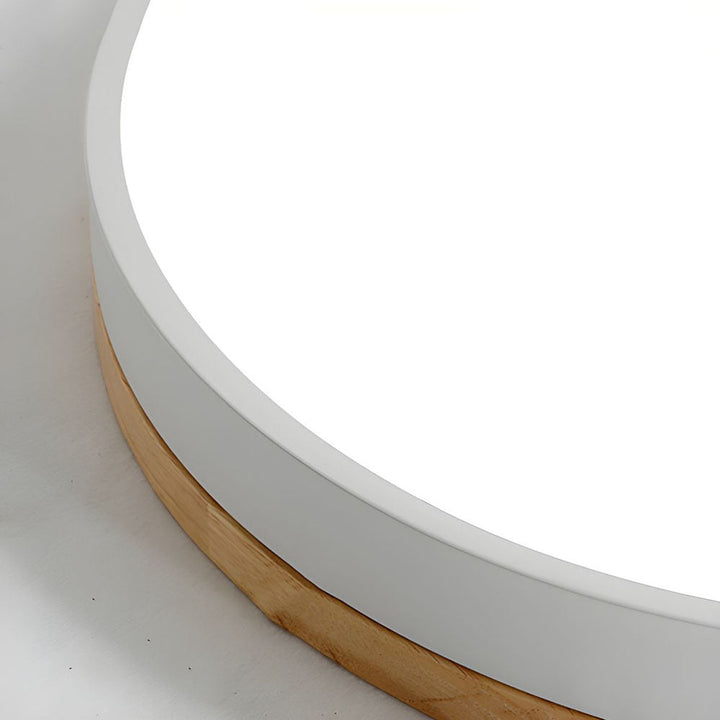 Natural Wood Flush Mount Ceiling Light