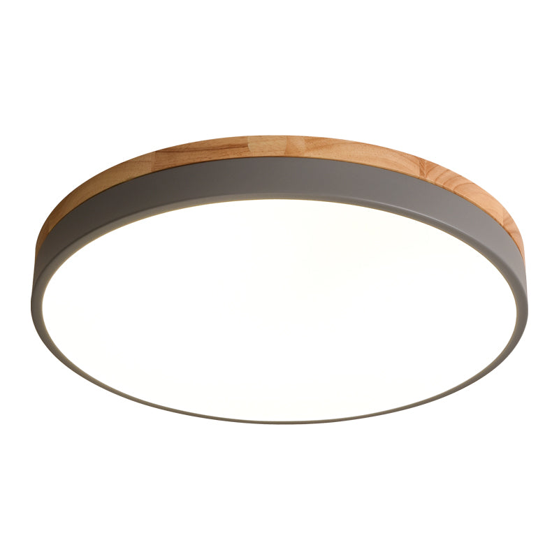 Natural Wood Flush Mount Ceiling Light