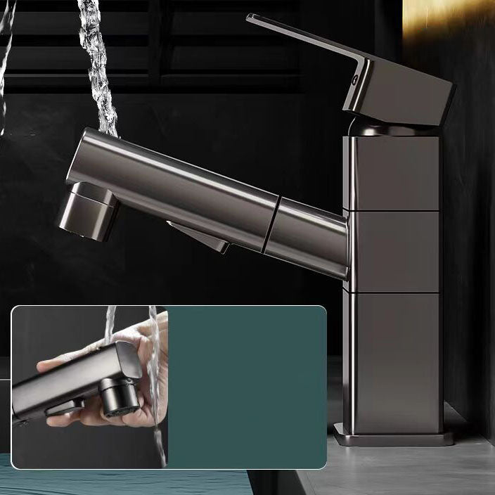 Kalsten | Bathroom Vessel Faucet Swivel Spout Single Handle Faucet with Pull-Out Spray Head