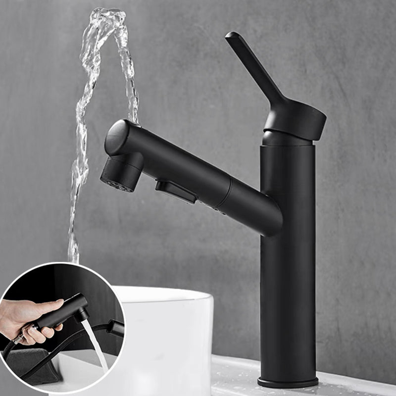 Kalsten | Bathroom Vessel Faucet Swivel Spout Single Handle Faucet with Pull-Out Spray Head