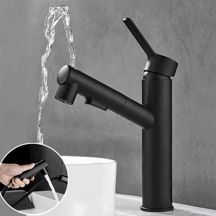 Kalsten | Bathroom Vessel Faucet Swivel Spout Single Handle Faucet with Pull-Out Spray Head