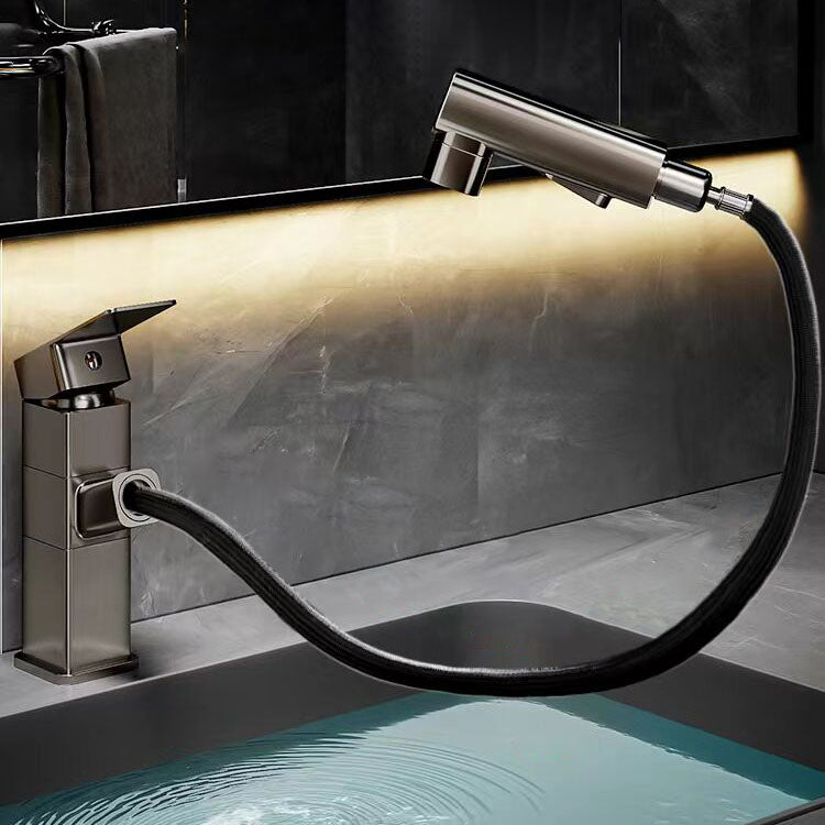 Kalsten | Bathroom Vessel Faucet Swivel Spout Single Handle Faucet with Pull-Out Spray Head