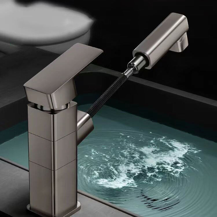 Kalsten | Bathroom Vessel Faucet Swivel Spout Single Handle Faucet with Pull-Out Spray Head
