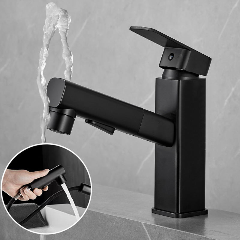 Kalsten | Bathroom Vessel Faucet Swivel Spout Single Handle Faucet with Pull-Out Spray Head