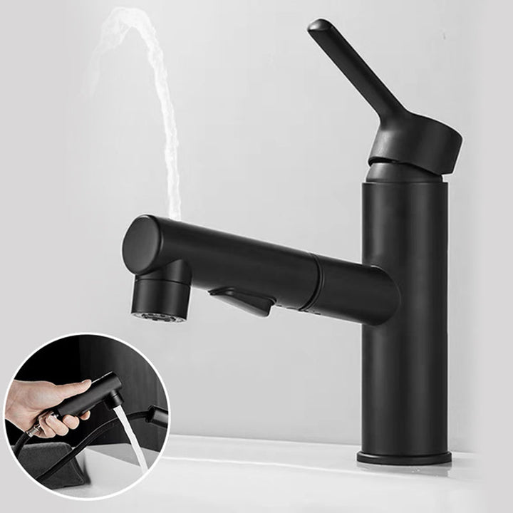 Kalsten | Bathroom Vessel Faucet Swivel Spout Single Handle Faucet with Pull-Out Spray Head