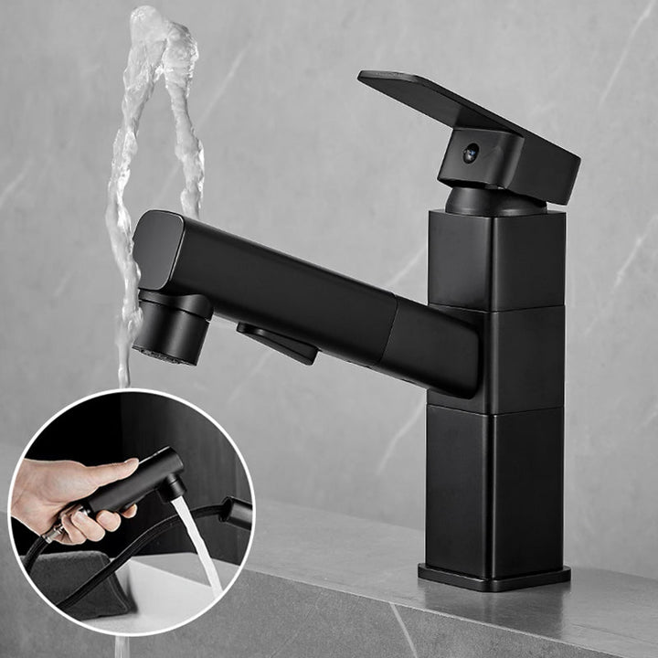 Kalsten | Bathroom Vessel Faucet Swivel Spout Single Handle Faucet with Pull-Out Spray Head