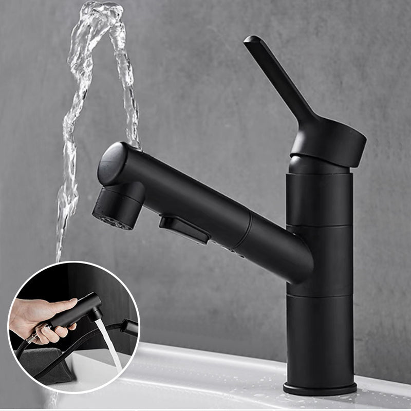 Kalsten | Bathroom Vessel Faucet Swivel Spout Single Handle Faucet with Pull-Out Spray Head
