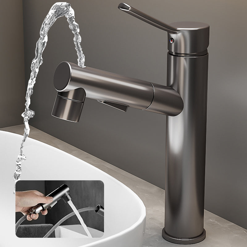 Kalsten | Bathroom Vessel Faucet Swivel Spout Single Handle Faucet with Pull-Out Spray Head