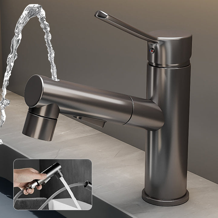 Kalsten | Bathroom Vessel Faucet Swivel Spout Single Handle Faucet with Pull-Out Spray Head