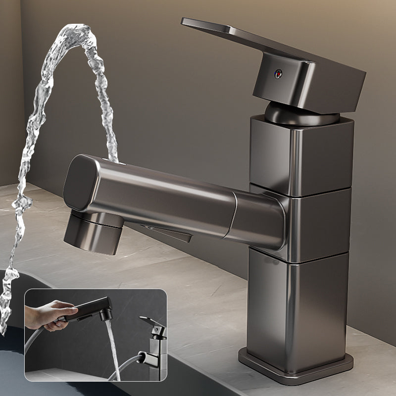 Kalsten | Bathroom Vessel Faucet Swivel Spout Single Handle Faucet with Pull-Out Spray Head