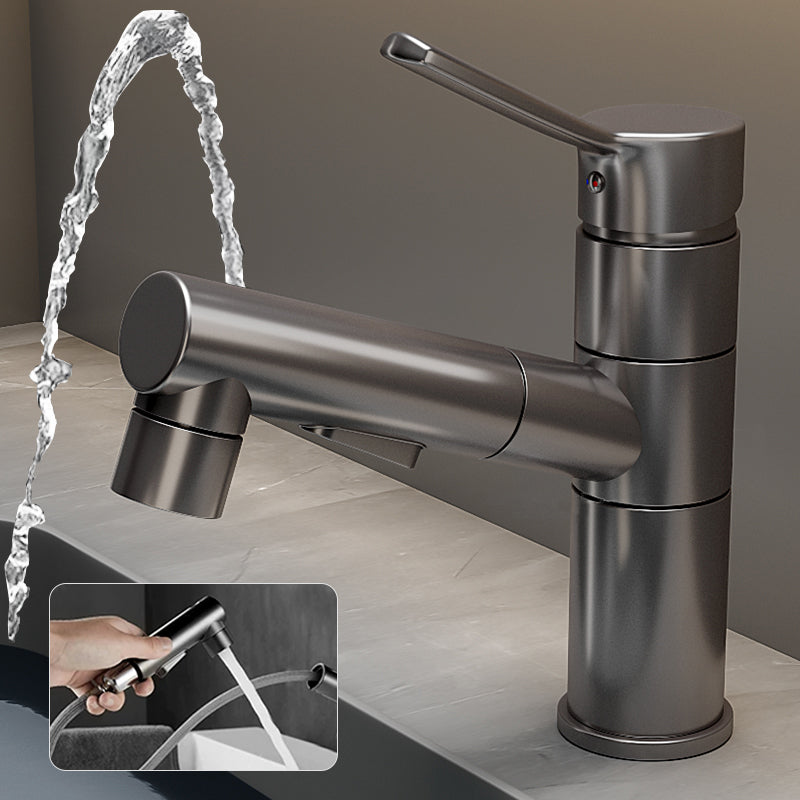 Kalsten | Bathroom Vessel Faucet Swivel Spout Single Handle Faucet with Pull-Out Spray Head