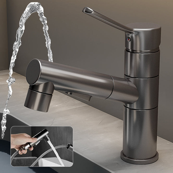 Kalsten | Bathroom Vessel Faucet Swivel Spout Single Handle Faucet with Pull-Out Spray Head
