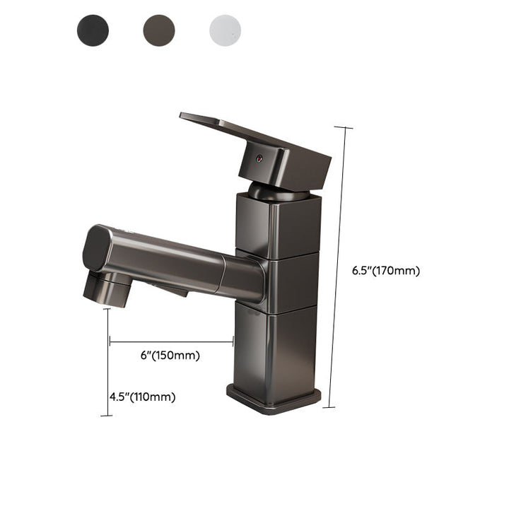Kalsten | Bathroom Vessel Faucet Swivel Spout Single Handle Faucet with Pull-Out Spray Head