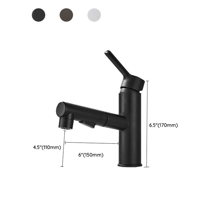 Kalsten | Bathroom Vessel Faucet Swivel Spout Single Handle Faucet with Pull-Out Spray Head