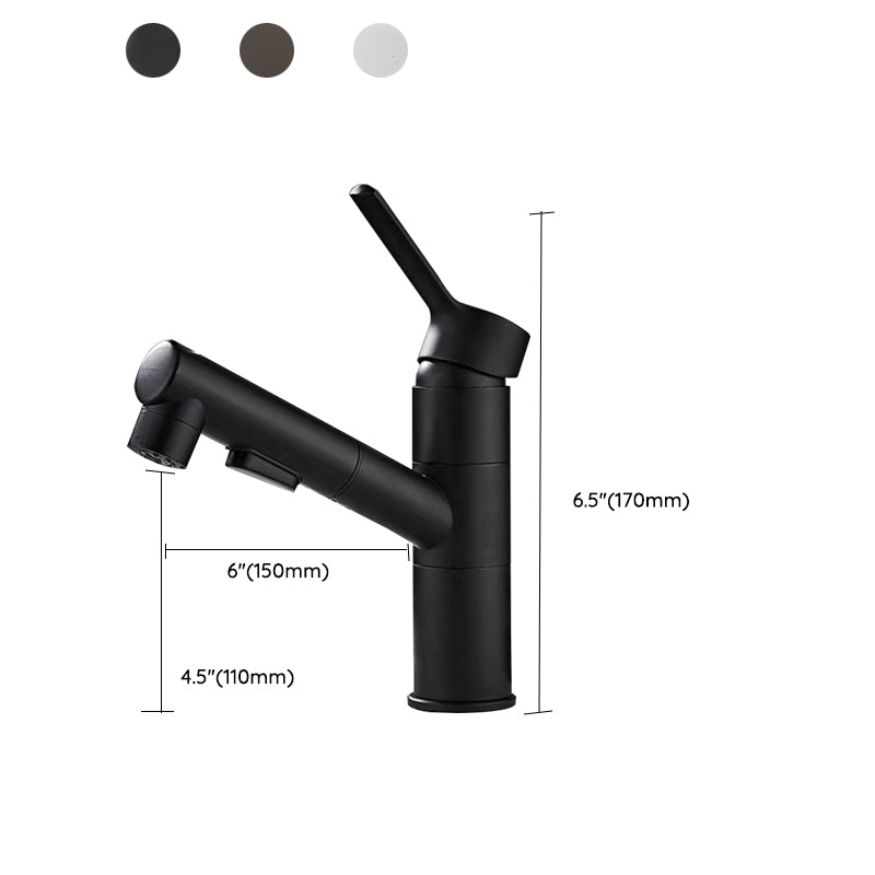 Kalsten | Bathroom Vessel Faucet Swivel Spout Single Handle Faucet with Pull-Out Spray Head