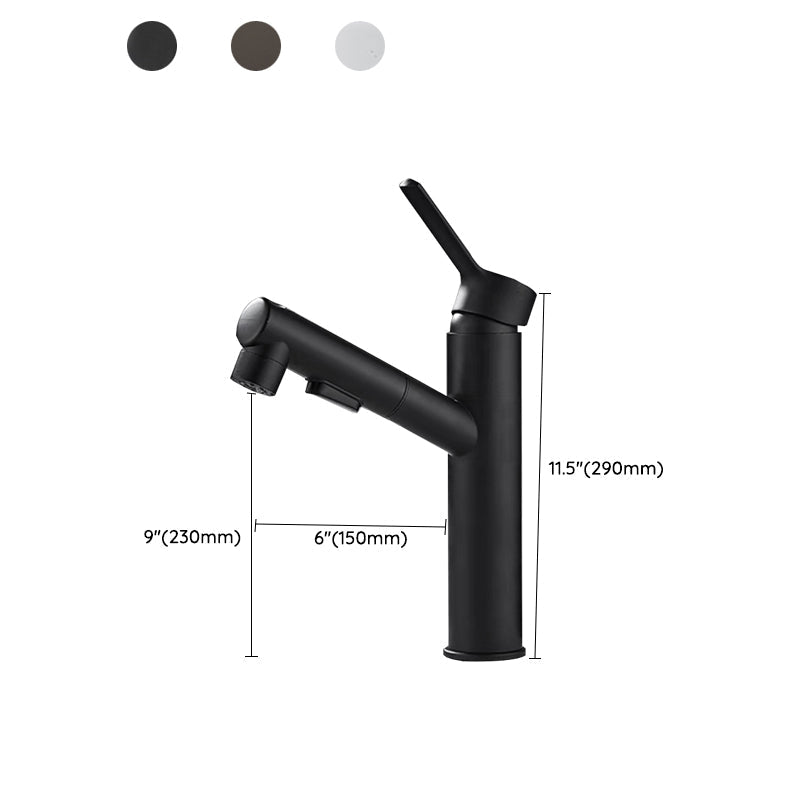 Kalsten | Bathroom Vessel Faucet Swivel Spout Single Handle Faucet with Pull-Out Spray Head