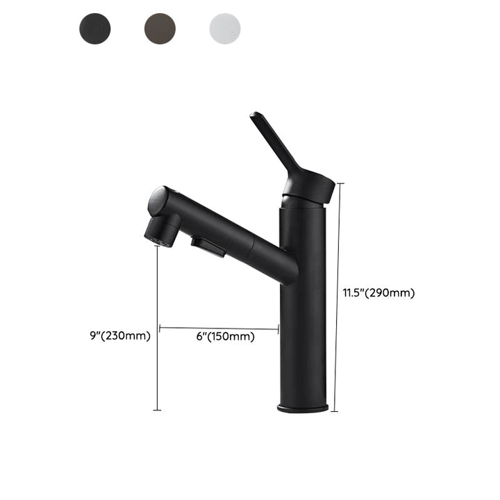 Kalsten | Bathroom Vessel Faucet Swivel Spout Single Handle Faucet with Pull-Out Spray Head