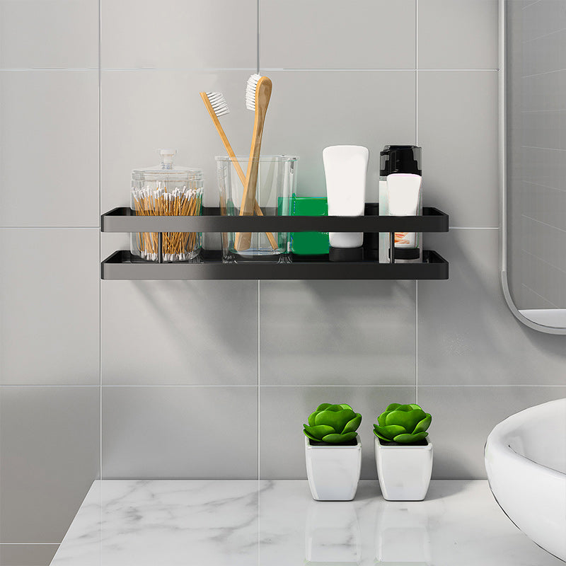 Kalsten | 2-piece bathroom shelf made of matte black metal bathroom hardware set