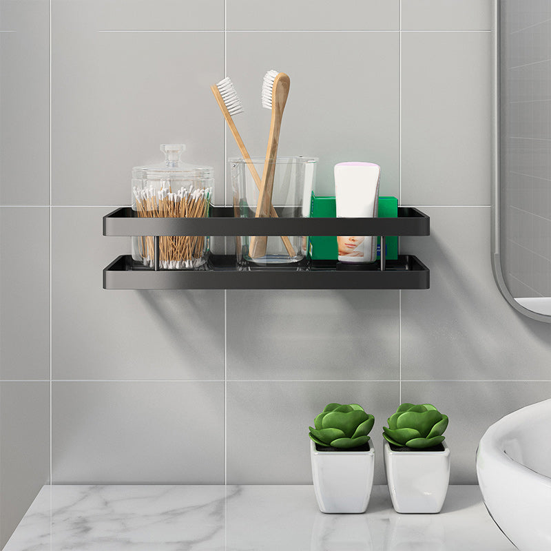 Kalsten | 2-piece bathroom shelf made of matte black metal bathroom hardware set