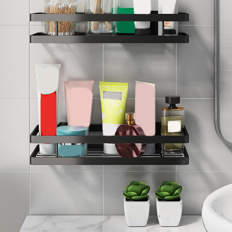 Kalsten | 2-piece bathroom shelf made of matte black metal bathroom hardware set