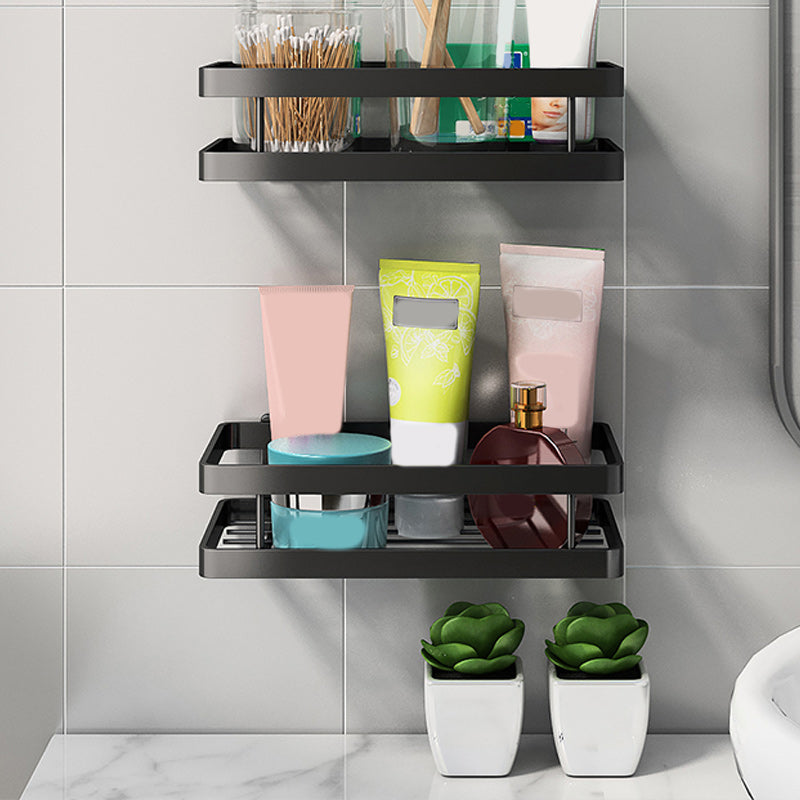 Kalsten | 2-piece bathroom shelf made of matte black metal bathroom hardware set