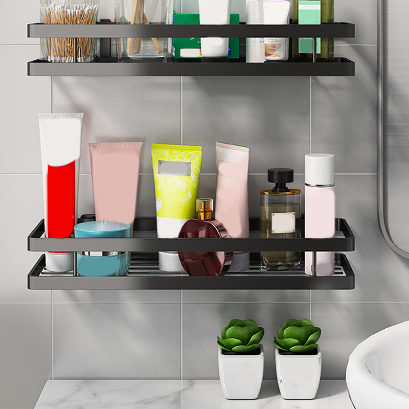 Kalsten | 2-piece bathroom shelf made of matte black metal bathroom hardware set