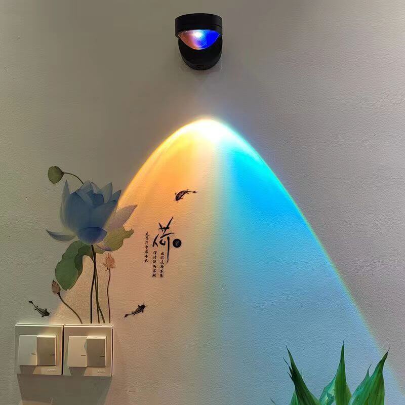 Rechargeable Sunset Red Wall Lamp Bedroom Bedside Installation-free Sunset Lamp | Kalsten