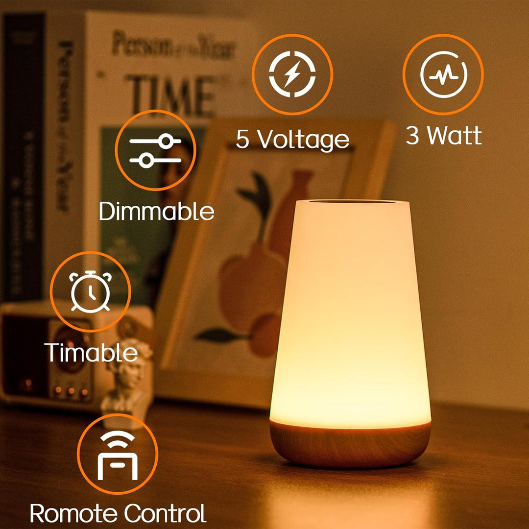 Kalsten | Night Light, LED Touch Bedside Table Lamp, 13 RGB Colours Changing