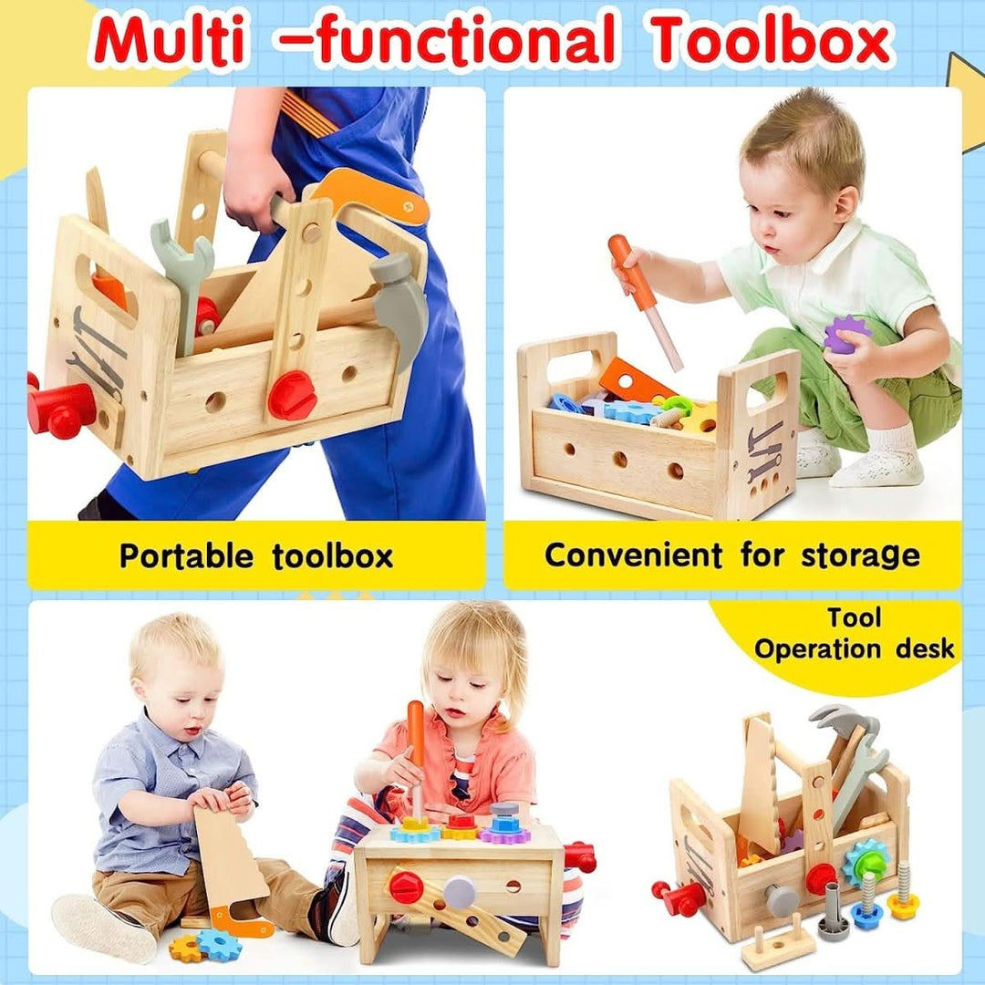 Kalsten | WoodCraft Kids Toolbox – Wood Tool Box for Creative Play & Motor Skills Development from 6 Months