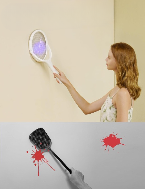 Flexible Fly Racket - Rechargeable Electric Fly Swatter Noxord