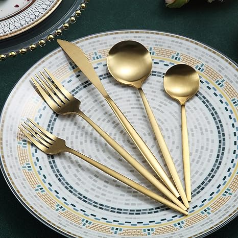 Modern Luxe Cutlery Set of Stainless Steel in Stylish Colors Noxord