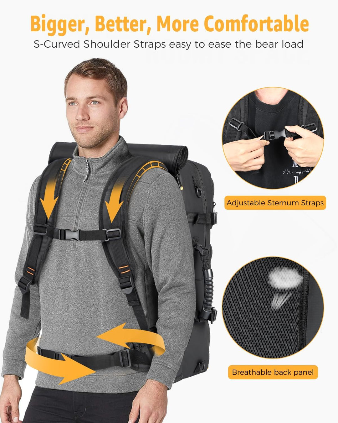 50L Flight-Ready Convertible Travel Backpack with Shoe Compartment & USB Port | Kalsten