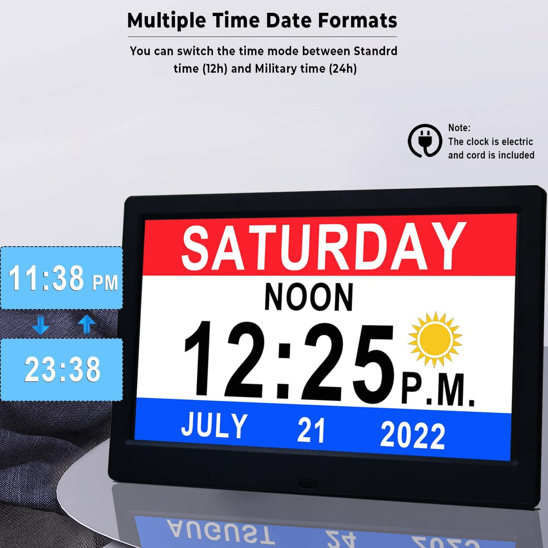 Kalsten | 11.5-Inch Digital Calendar Day Clock with 19 Reminders – Claryon
