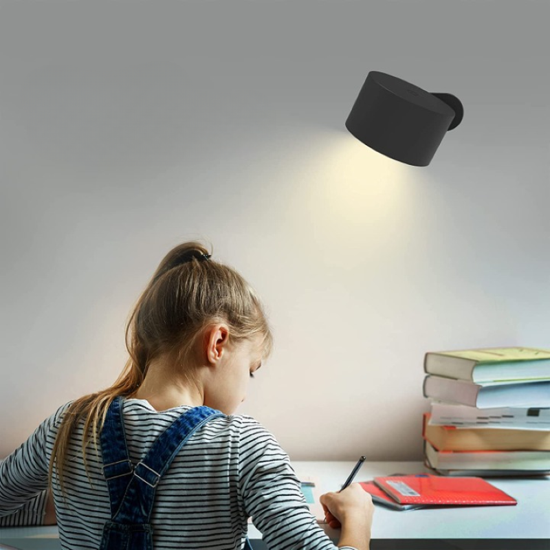 LED Wall Lights, Wall-mounted Lamps with Rechargeable Battery, 3 Color Temperatures & 3 Brightness Levels, 360° Rotatable Magnetic Ball, Wireless Wall Lights for Study, Reading, Nightstand | Noxord