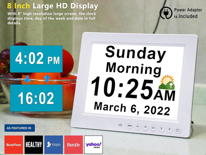 Kalsten | 11.5-Inch Digital Calendar Day Clock with 19 Reminders – Claryon