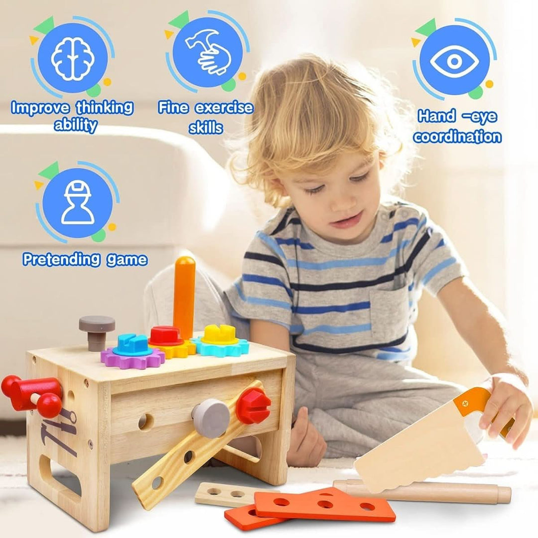Kalsten | WoodCraft Kids Toolbox – Wood Tool Box for Creative Play & Motor Skills Development from 6 Months