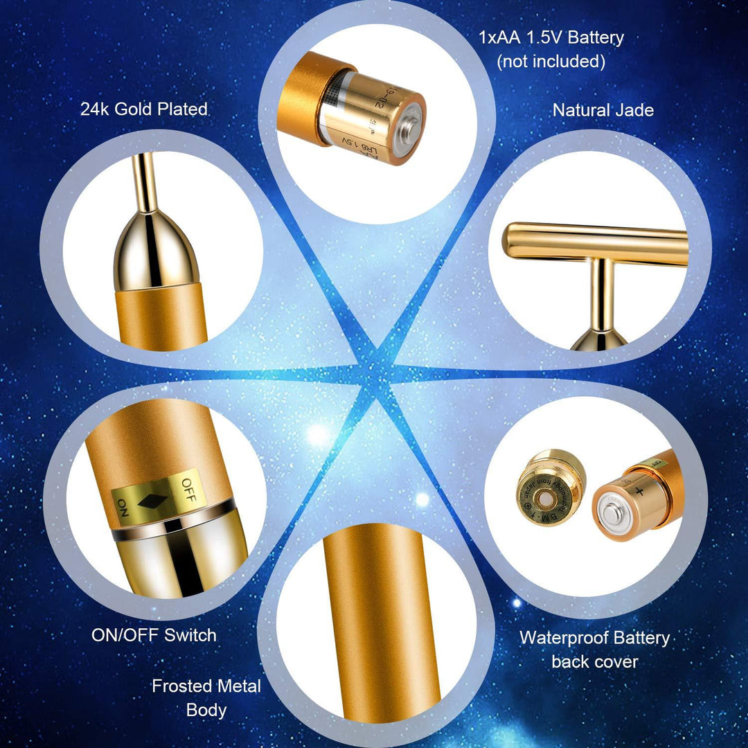 Facial T-Bar Gold Massager | Kalsten