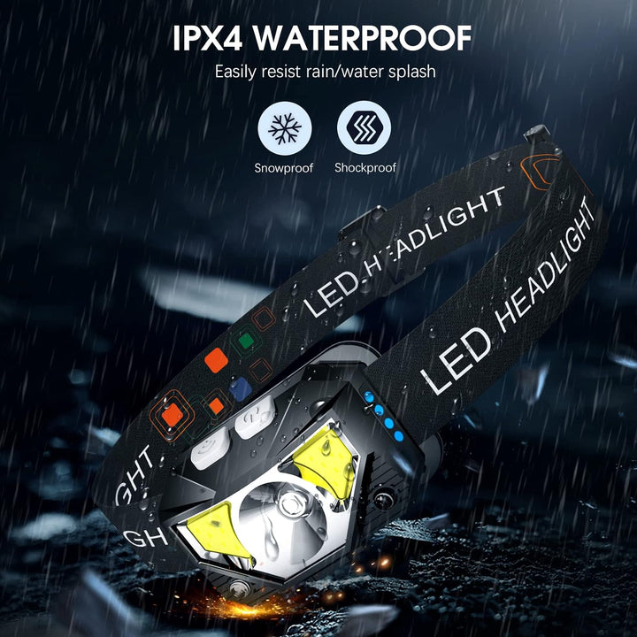 Kalsten | 2-Pack Ultra-Bright Led Rechargeable Headlamp Flashlight Waterproof And Motion Sensor