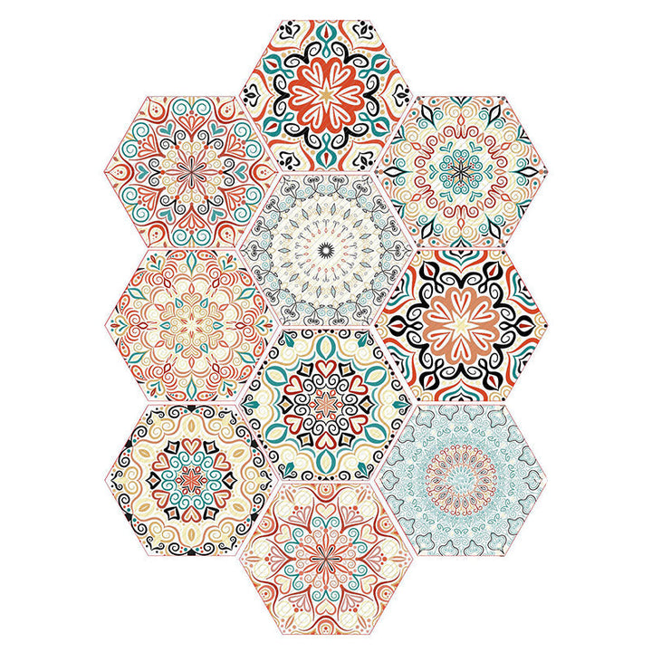 Kalsten | Plastic Mosaic Tile Wallpaper Hexagonal for Stick-On and Removable Back Wall Tile