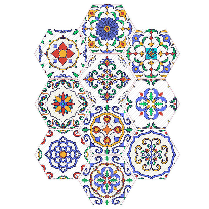Kalsten | Plastic Mosaic Tile Wallpaper Hexagonal for Stick-On and Removable Back Wall Tile