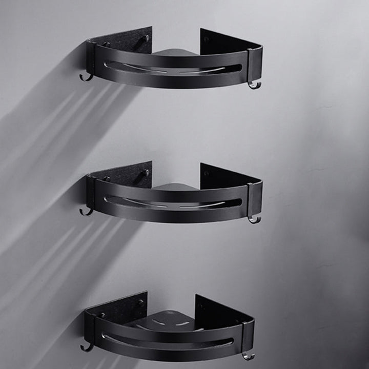 Kalsten | Matt Black Modern Bathroom Accessories Set, Set of 3, Bathroom Shelf