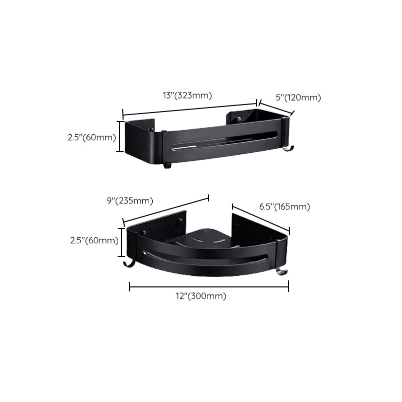 Kalsten | Matt Black Modern Bathroom Accessory Set, Set of 3, Bathroom Shelf
