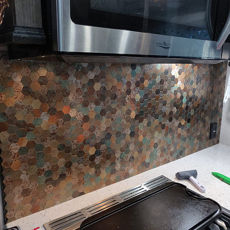 Peel & Stick Metal Mosaic Tiles