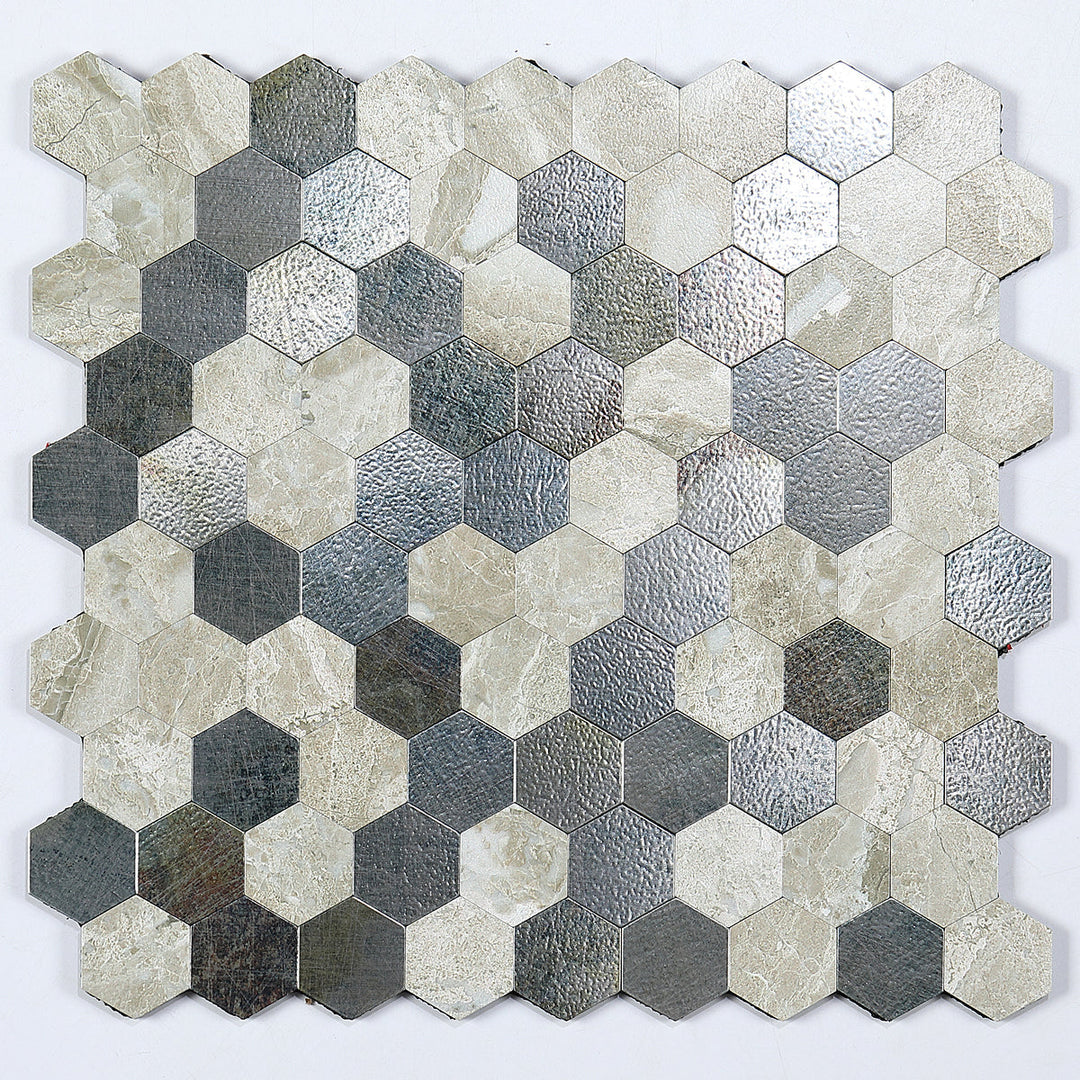 Peel & Stick Metal Mosaic Tiles