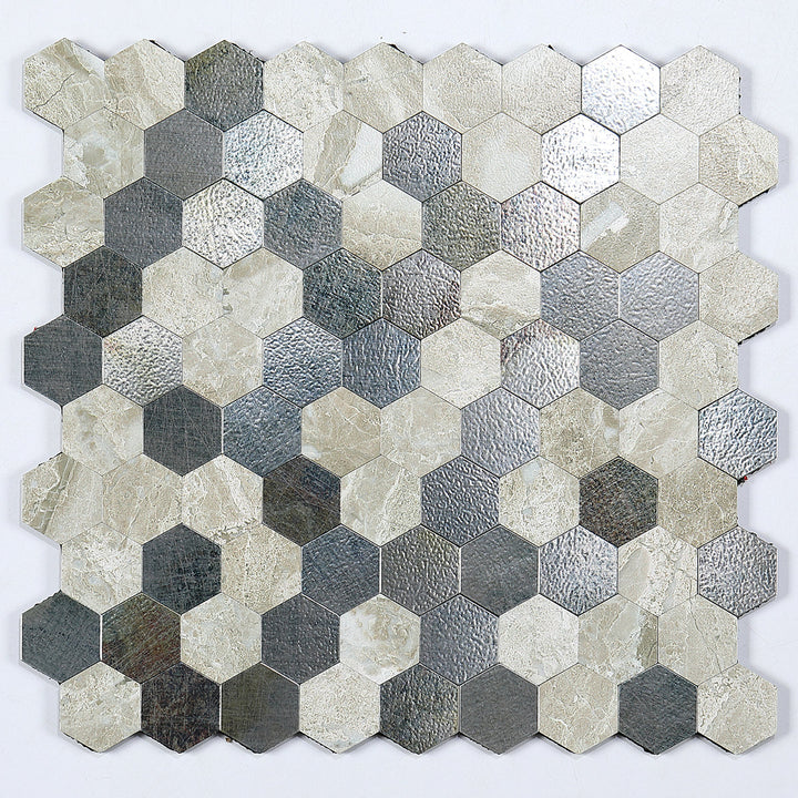 Peel & Stick Metal Mosaic Tiles