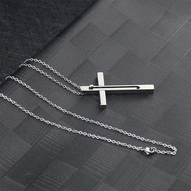 Kalsten | Retractable Toothpick Necklace with Stainless Steel Cross Pendant