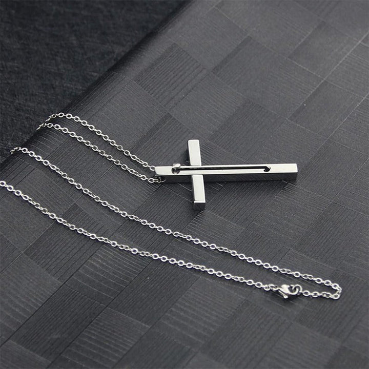 Kalsten | Retractable Toothpick Necklace with Stainless Steel Cross Pendant
