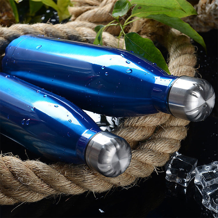 Women's Stainless Steel Drinking Bottle with Wood Look Kalsten