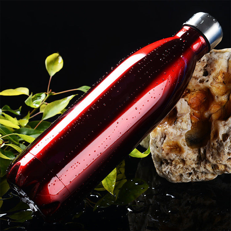 Women's Stainless Steel Drinking Bottle with Wood Look Kalsten