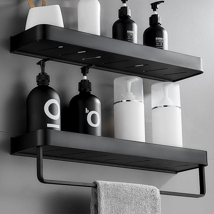Matt Black Stainless Steel Bathroom Rack
